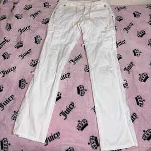 Bebe White Cargo Pants